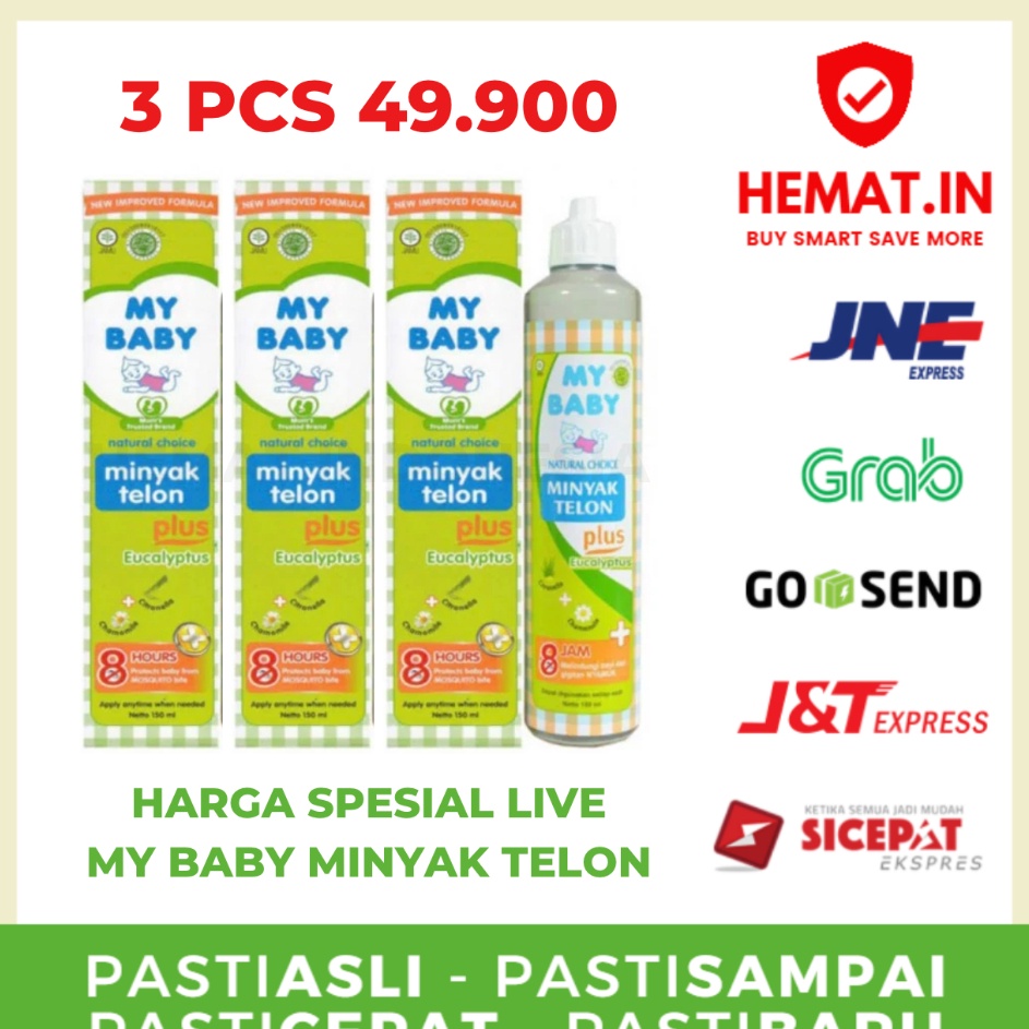 

Ready LIVE EXCLUSIVE PAKET 3 PCS MINYAK TELON MY BABY 15 ML 9 ML 6 ML 15ML 145ML TELON ANTI NYAMUK 8 JAM ORIGINAL MYBABY 9ML 6ML