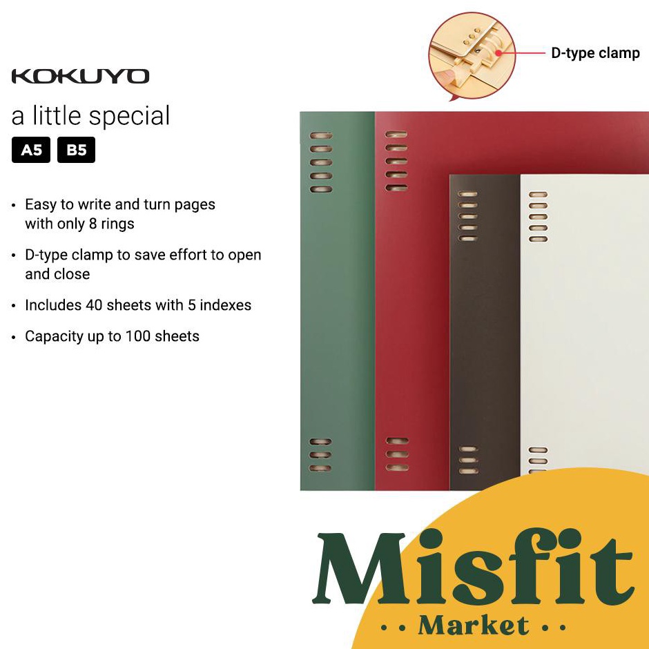 

KOKUYO Retro Loose Leaf 8Ring Binder A5 B5 Not Folder