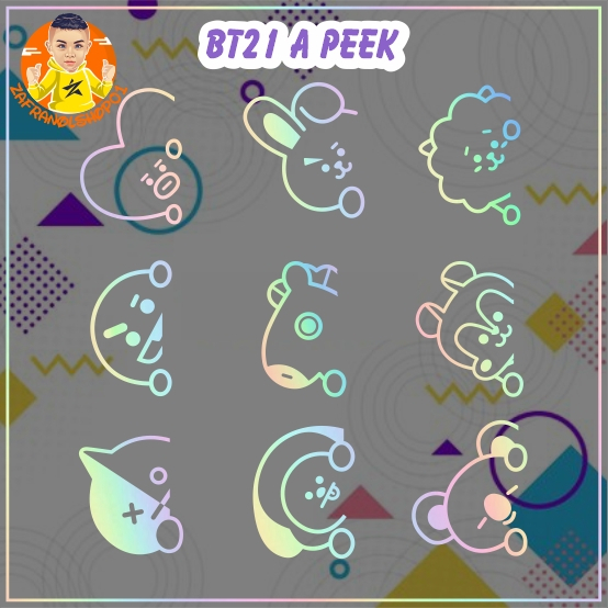 

Cutting Stiker BT21 A Peek Ngintip laptop Handphone