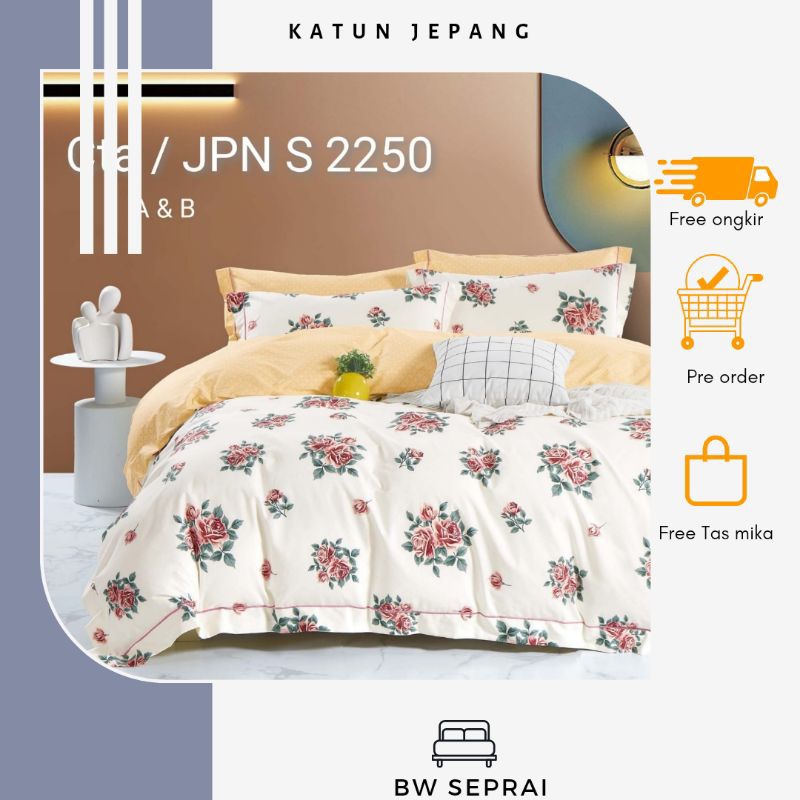 SPREI KATUN JEPANG MOTIF BUNGA TABUR SPREI HOMEMADE  BUNGA KECIL SEPRAI MOTIF BUNGA BESAR ELEGANT  S