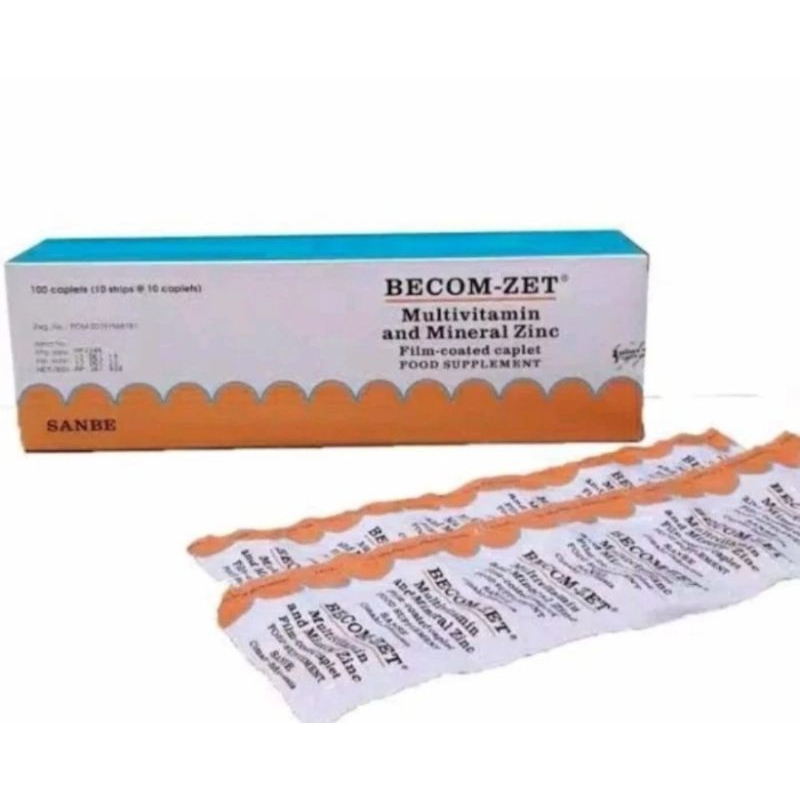 BECOM-ZET VITAMIN C 750mg, ZINC, VIT E, B Complex 1strip 10btablet