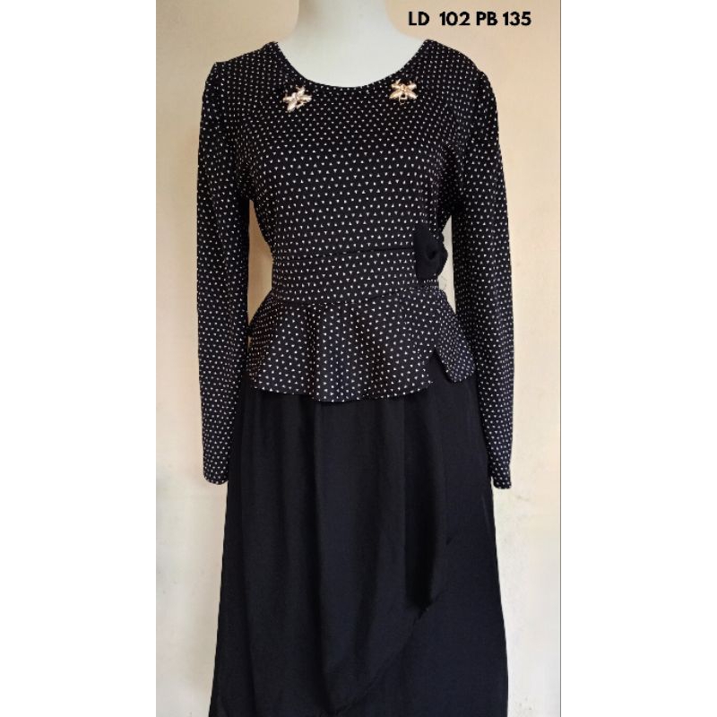 Dress Mewah Hitam/Dress Korea/Dress Hitam Polos