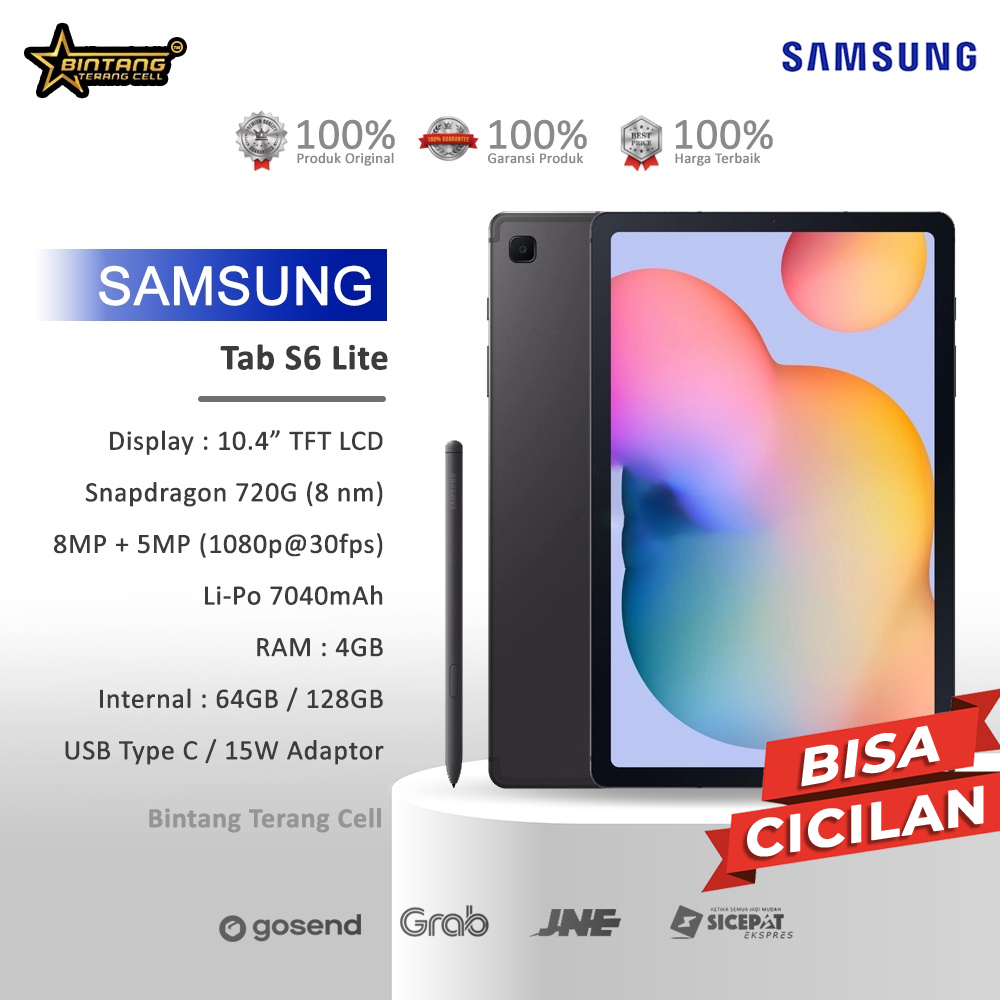 Samsung Tablet S6 Lite Samsung Galaxy Tab S6 Lite RAM 4/128GB - 6/128GB Garansi Resmi