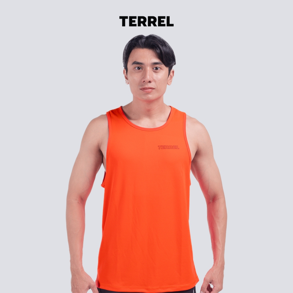 Terrel sportswear Basic Tanktop Orange sleeveless baju atasan tanpa lengan kaos olahraga dry fit  pr