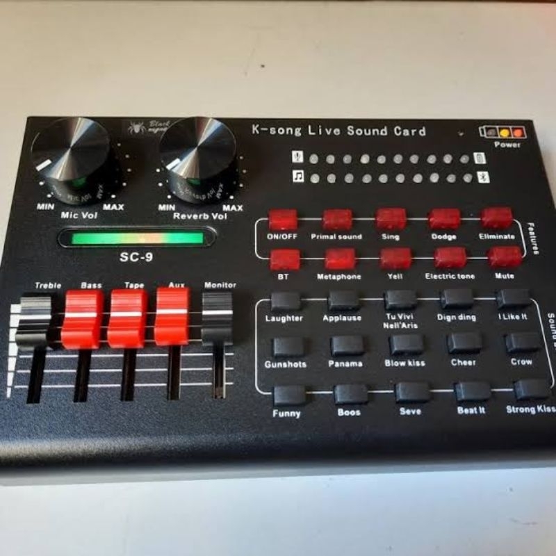 Soundcard Multifunctional LIVE Broadcasting Black Spider SC-9 / V9