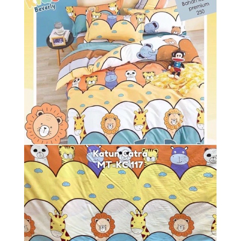 LAST PIECE KAIN SALE : 4,23 METER kain sprei meteran katun lokal catra beverly motif zoo park animal