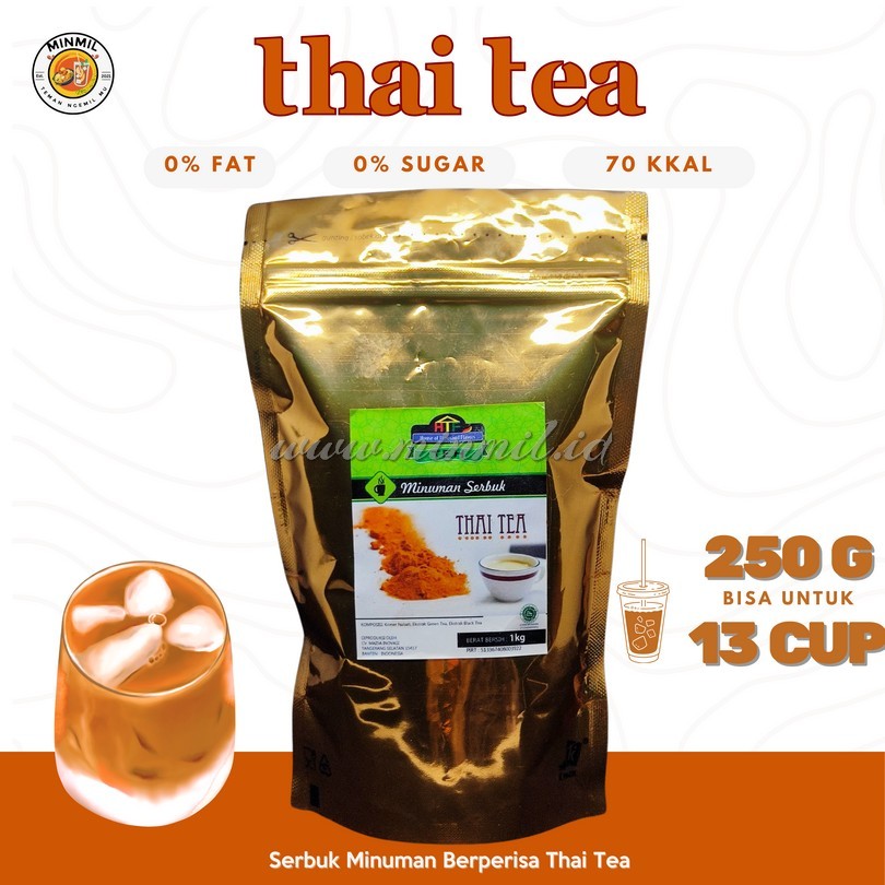 

MINMIL - BUBUK MINUMAN THAI TEA 250GR PREMIUM ORIGINAL TANPA PEMANIS BUATAN