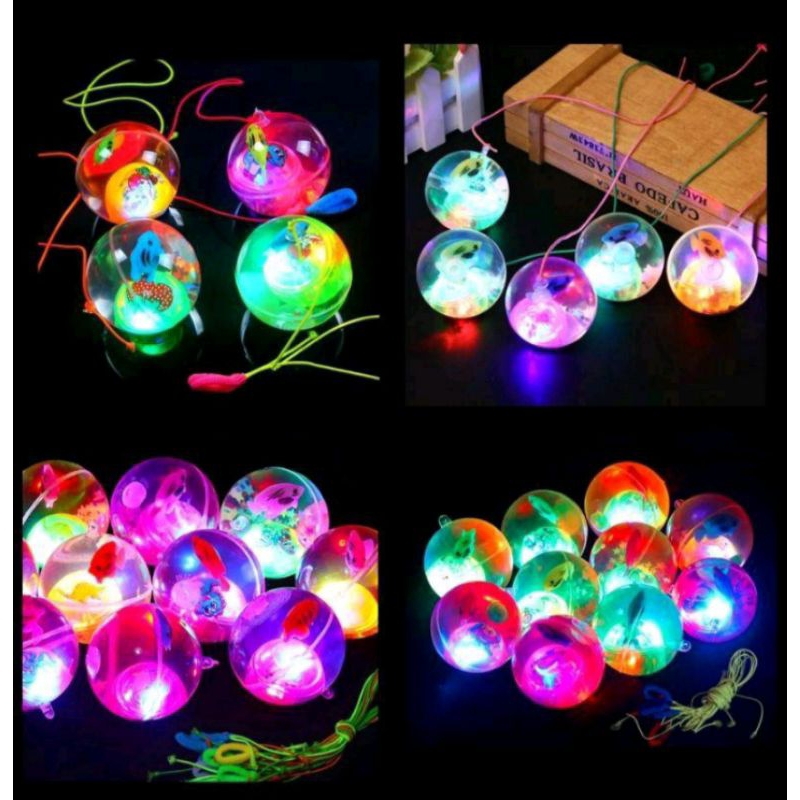 Bola Bekel Led / Bola Led Ada Tali / Mainan Anak Bola Led / Bola Led Mainan Anak
