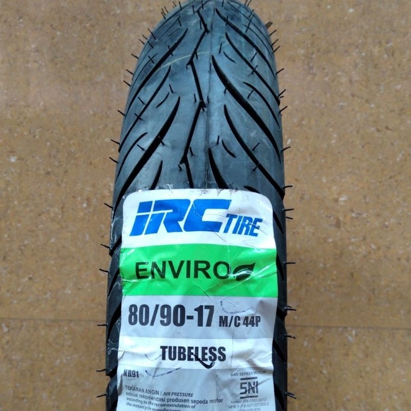 Ban Tubles IRC 80/90 Ring 17 Enviro NR91 Tubeles - Ban Baru Luar Motor Ring17 80 90-17 NR 91 Origina