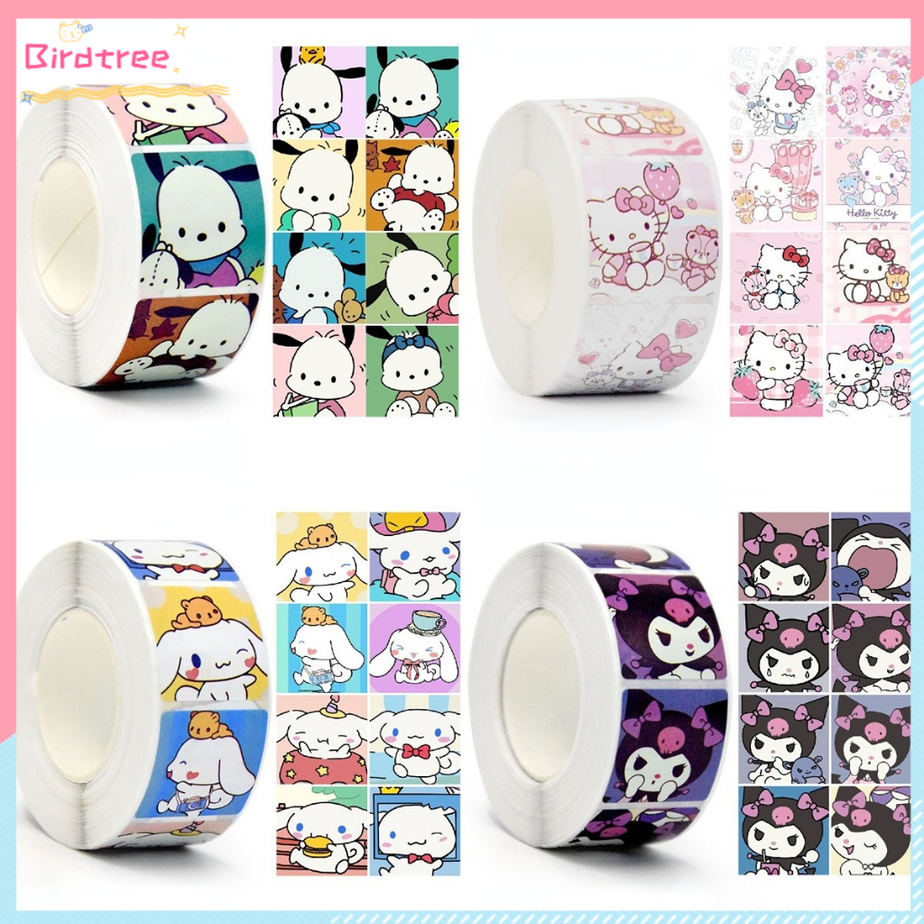 

[Readystock❤️COD]Stiker Sanrio Lucu Gulung Stiker Kartun Lucu Stiker Penyegel Bentuk Persegi Dekoratif Kreatif