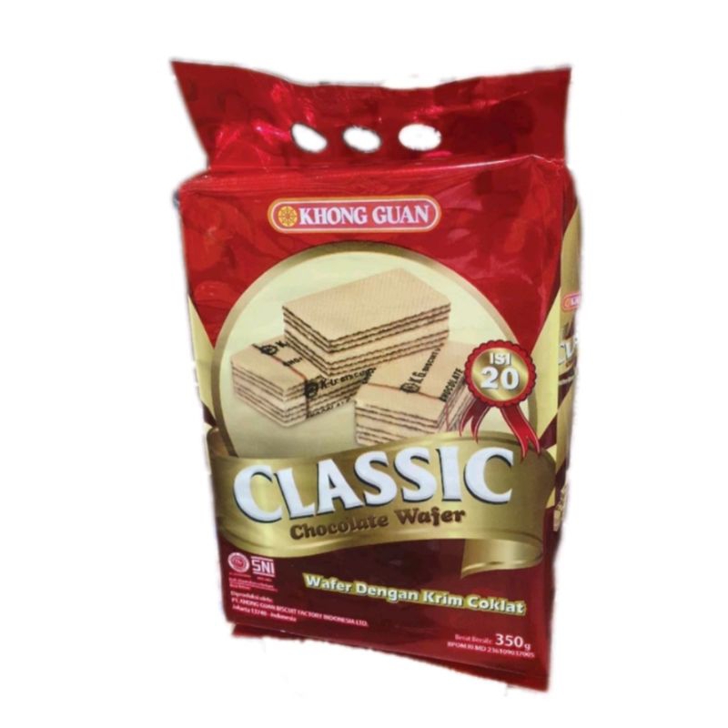 

Khong Guan Classic Wafer Chocolate 350gr / Nissin Classic Chocolate Cream Wafer / Wafer Khong Guan Classic / Wafer Coklat Lapis Coklat / Wafer Cokelat Classic Khong Guan / Wafer Coklat Family Pack / Biskuit Wafer Coklat / Wafer Jadul / Snack Jadul