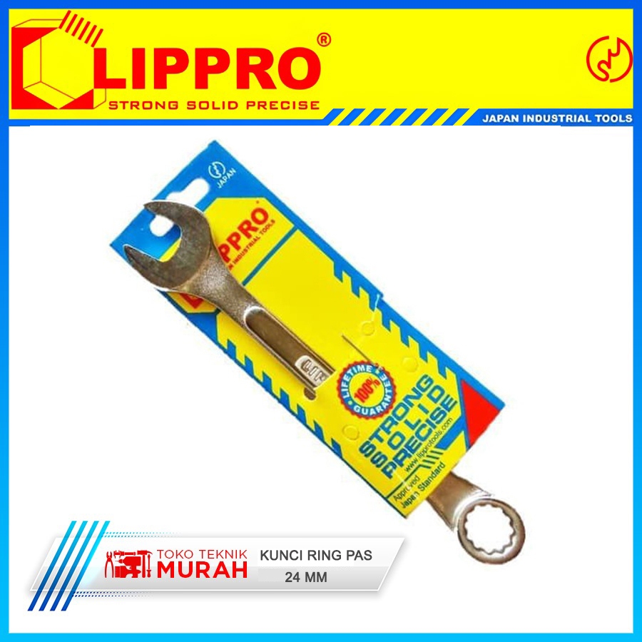 LIPPRO Kunci Ring Pas 24 mm Eceran Satuan - Chrome Vanadium Lippro 600C-24