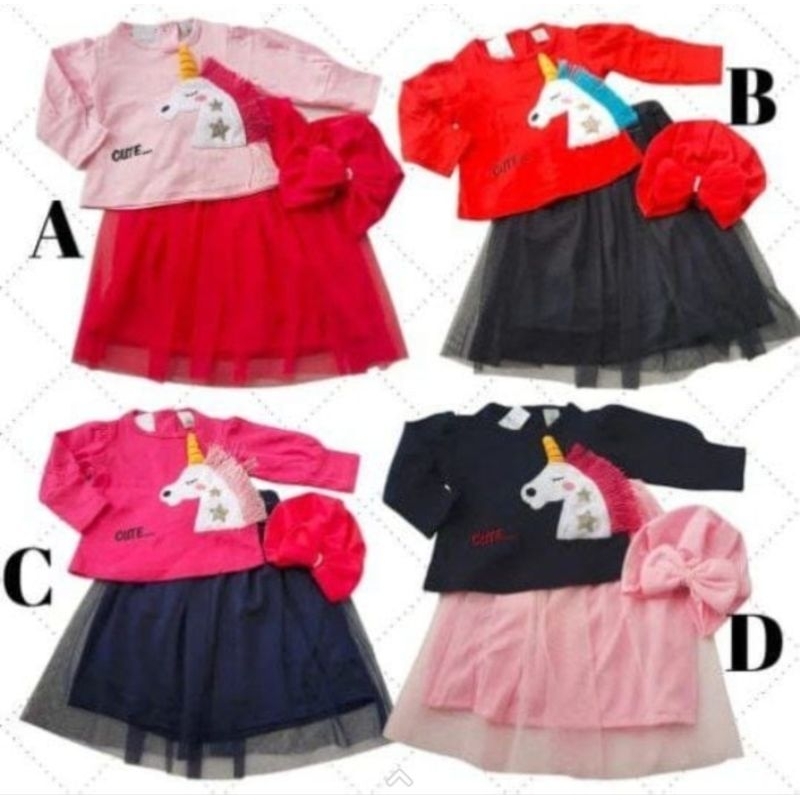 setelan rok tutu anak 2-3 tahun