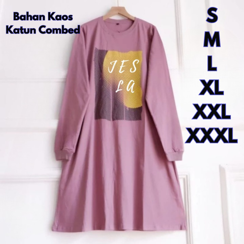 Tunik Wanita Jumbo Pepita Tunik BO S M L XL XXL 3XL Kaos Katun Combed Baju Atasan Kaos Oversize Leng