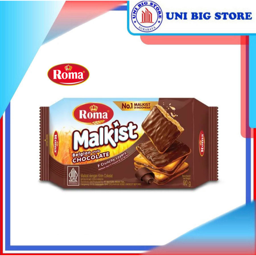 

Roma Malkist Belgian Chocolate 90 gr Gabin Gaben Cokelat