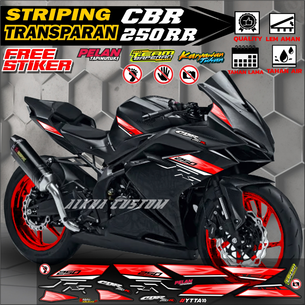 STRIPING TRANSPARANN CBR 250 RR STIKER CBR 250RR