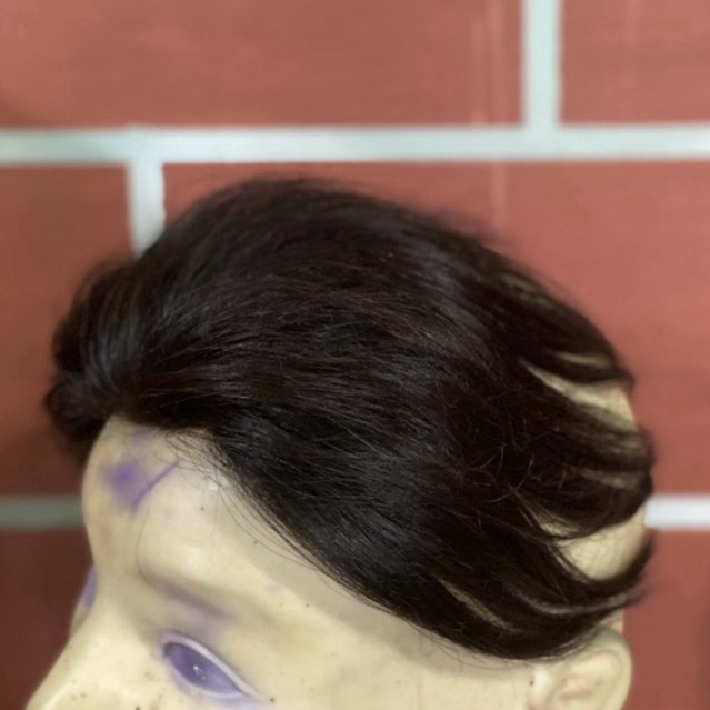 Toupee wig penutup rambut botak bagian depan dahi