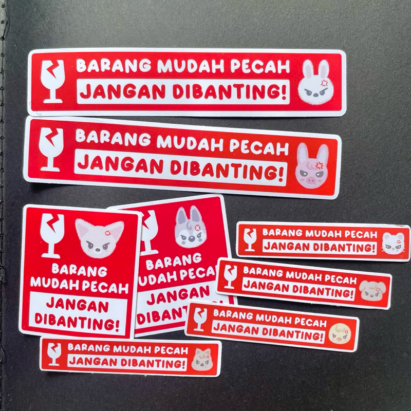 

SKZOO Cute Fragile Sticker Pengiriman Barang Mudah Pecah (isi 40pcs, ot8 x5)