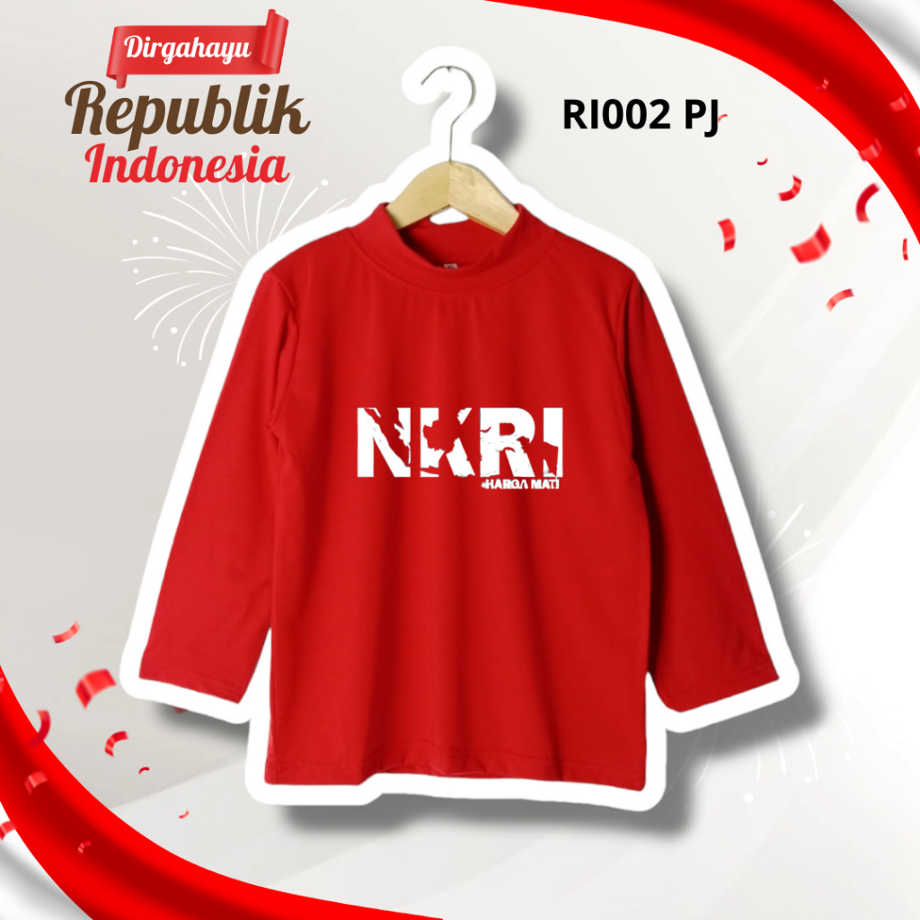 RI002 Atasan Lengan Panjang Turtle Neck - Baju Atasan Kaos Top Hijab Anak Perempuan Laki-laki Kerah 