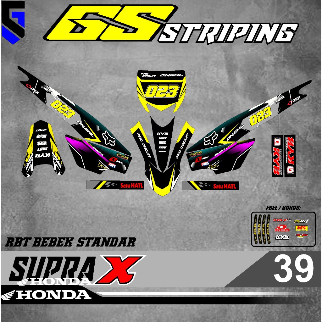 STICKER STRIPING MOTOR RBT SUPRA X RBT VEGA BEBEK MODIF SUPERMOTO RBT new terbaru RBT GS V.39