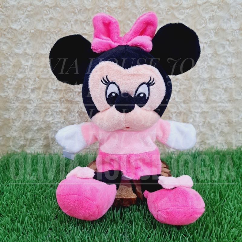 Boneka Tangan Minnie Mouse Pink Body Kaki Handpuppet Minnie Mouse