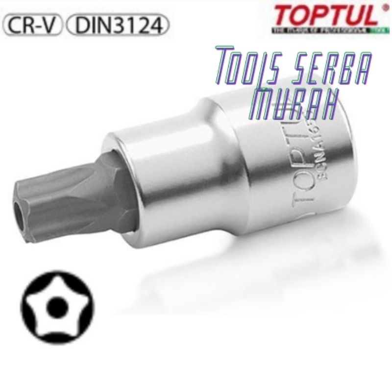 COD Mata Sock Socket T40 Lubang Bintang 5 / Segi 5 Pendek Dr 1/2"