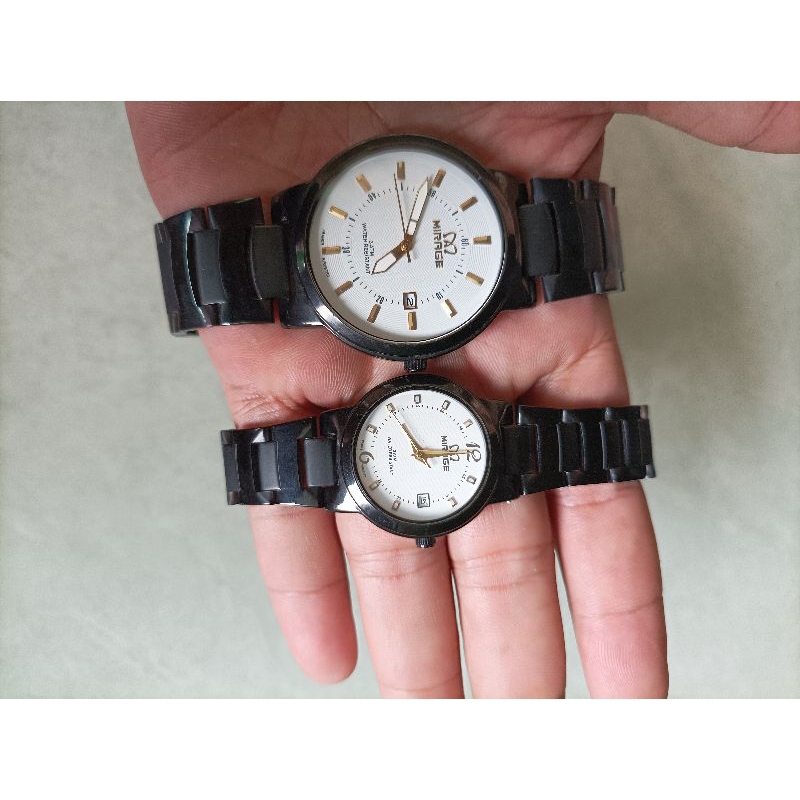Jam Tangan Mirage 7390BRP-L/7390BRP-M Original, Jam Tangan Wanita/Pria, Jam Tangan Couple/Pasangan,H
