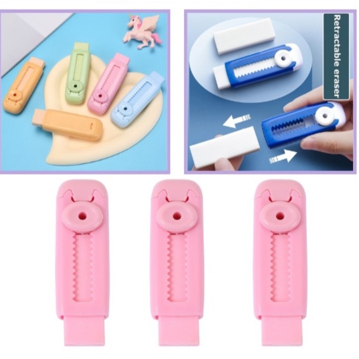 

Perlengkapan Sekolah Anak Sliding Eraser Hapusan Mekanik Warna Lucu Tidak Meninggalkan Serpihan Penghapus Pensil Dorong