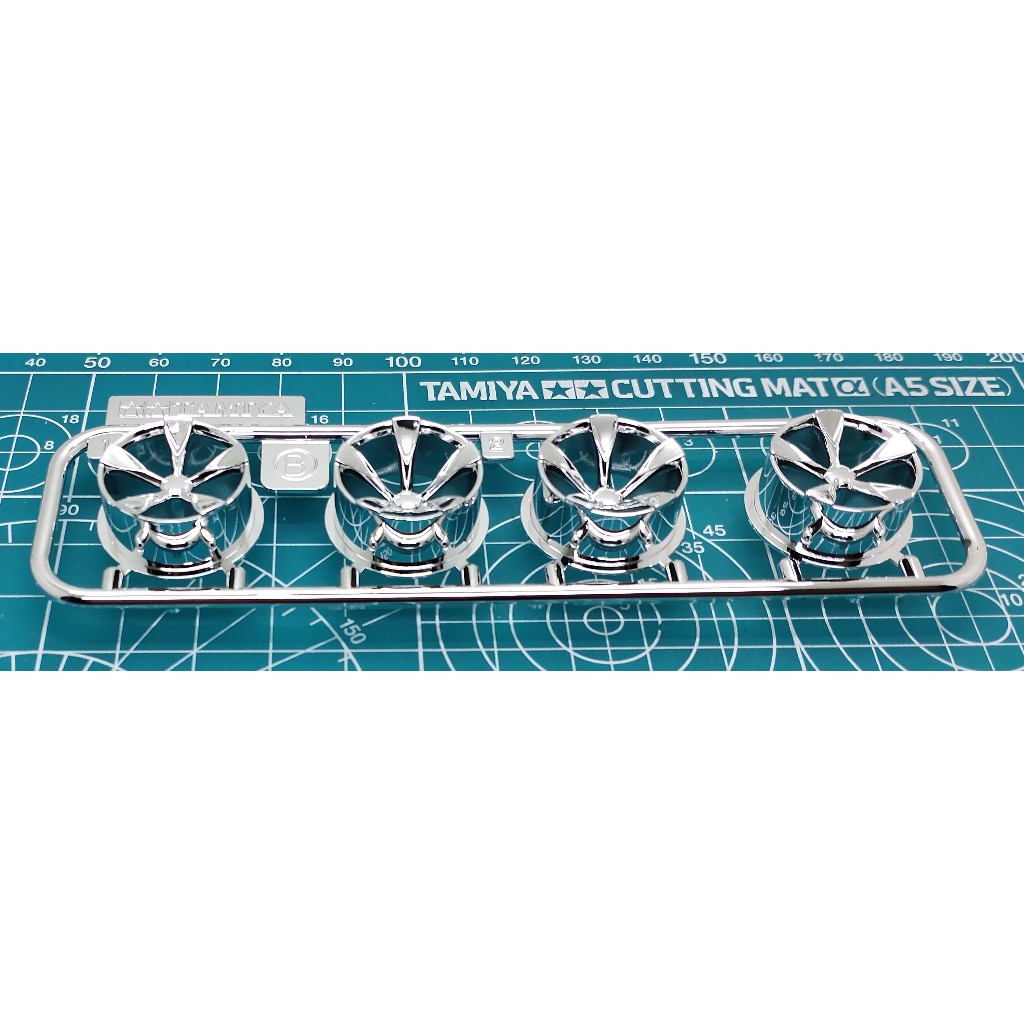 Tamiya Velg 5 Spoke Medium Diameter Silver Plated Original