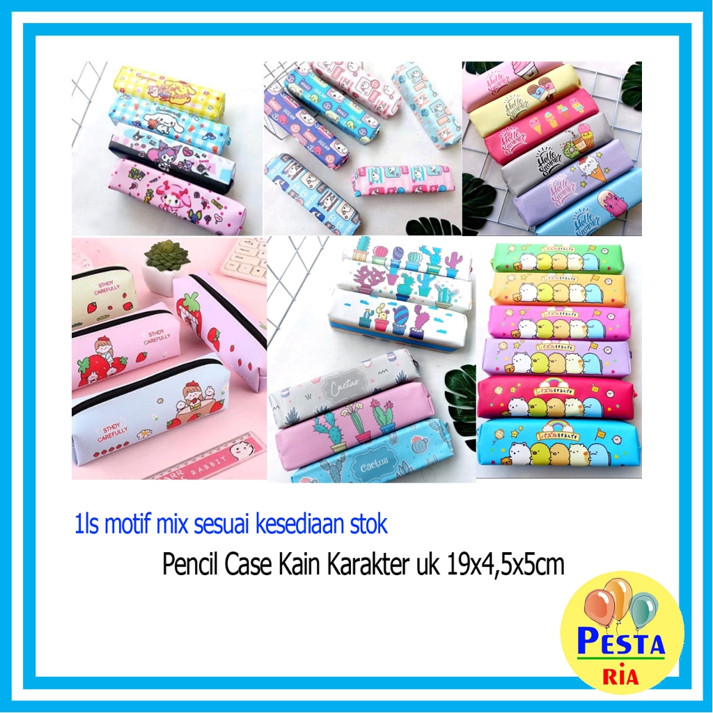 

Murah!! (1Pcs) Pencil Case Kain Karakter, tempat pensil, tepak kain, tepak sekolah, perlengkapan alat tulis