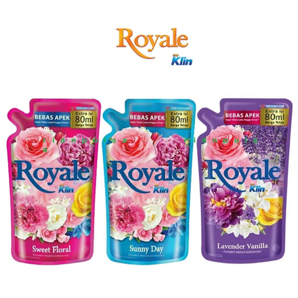 ROYALE Pewangi Pakaian Konsentrat 650 ml Laundry Softener Royal Premium So Klin Hijab Pelembut Sweet