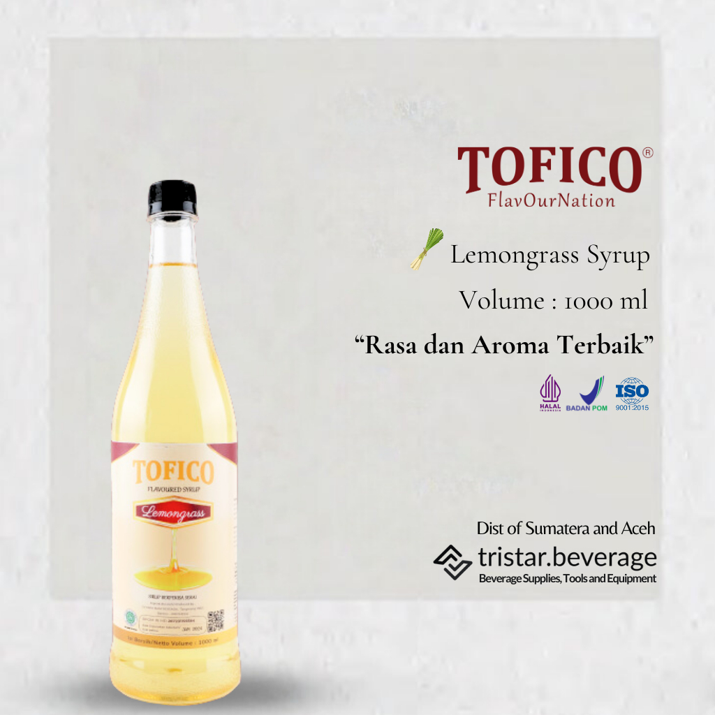 

Tofico Lemongrass Syrup - Sirup Premium Rasa Serai/Sereh 1000 ml