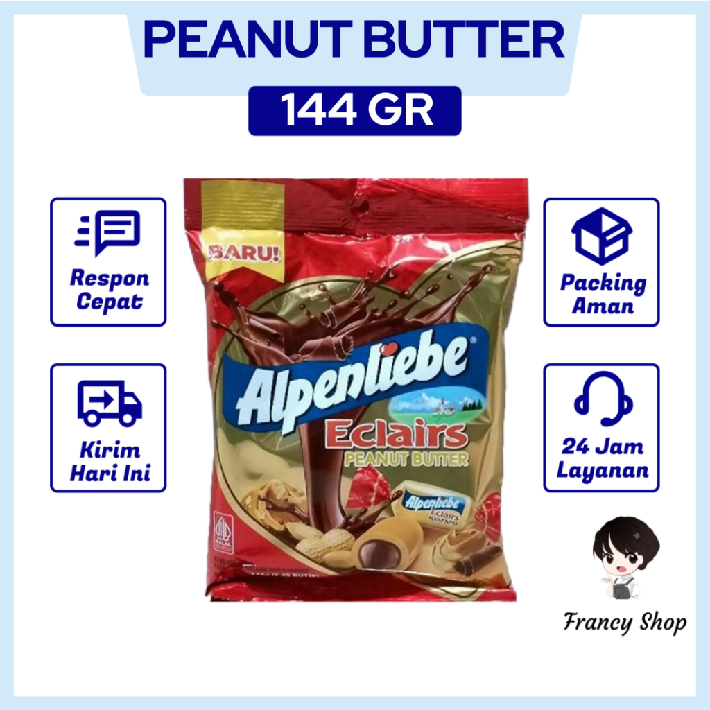 

Permen Alpenliebe Eclairs Peanut Butter Pouch 144 gr