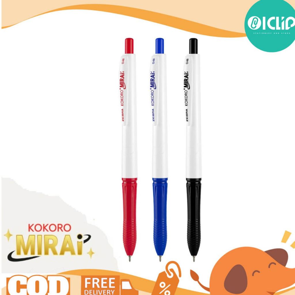 

ICLIPSTATIONERY. Zebra Gel Pen Kokoro Mirai Series 0,48mm / Pulpen Retractable Super Smooth