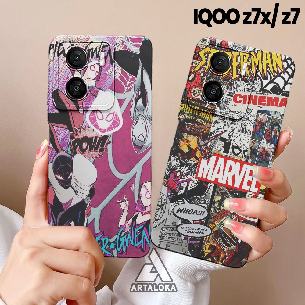 Case VIVO IQOO Z7X/Z7 Softcase Pro Camera MOTIF SPIDERMAN- Pelindung hp