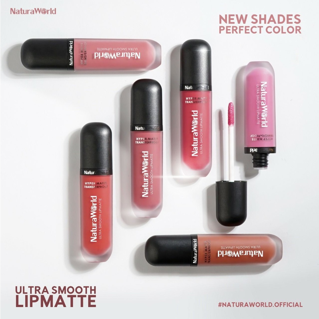 Lipstik NATURA WORLD Lipmatte/Lipcream Ultra Smooth Halal BPOM