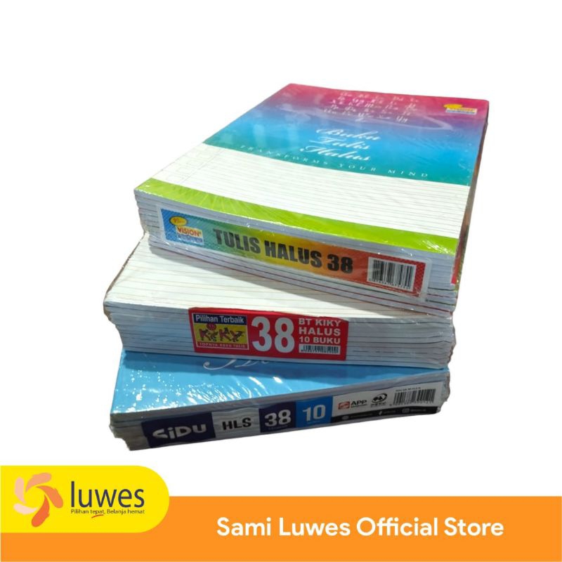

[ BOX ] Buku Tulis Halus 38 Lembar - 10 buku SIDU | Vision | Kiky
