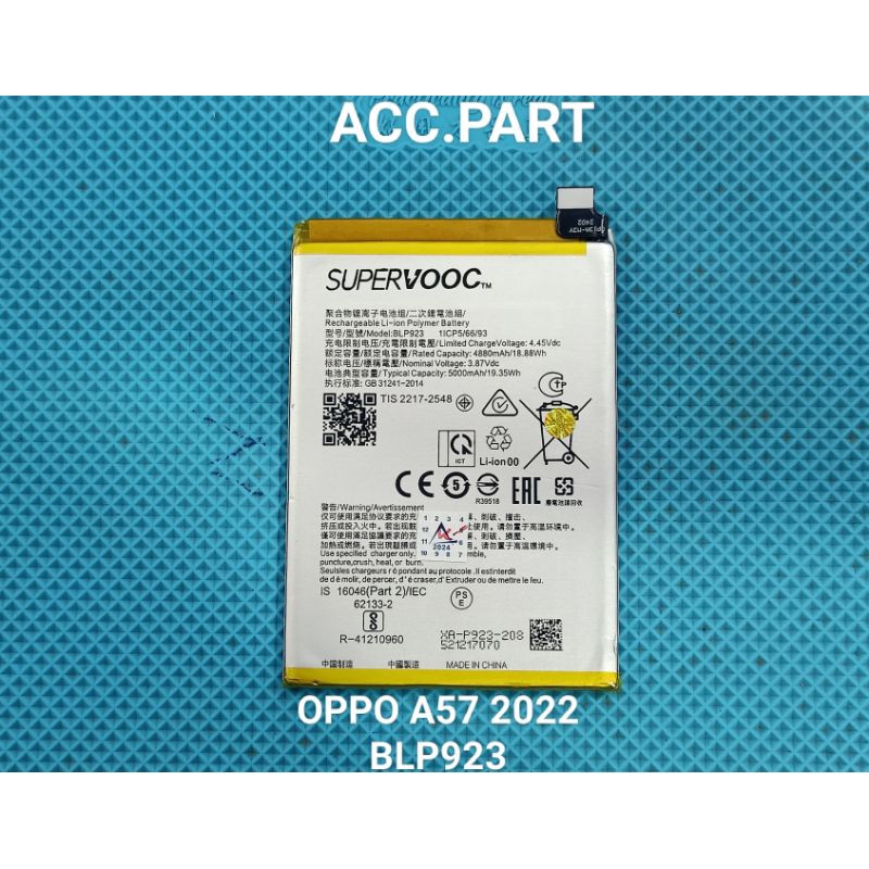BATERAI OPPO A57 2022 ( BLP 923) ORI