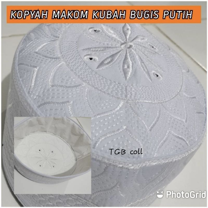 Songkok Kopyah Peci Makom KUBAH BUGIS PUTIH
