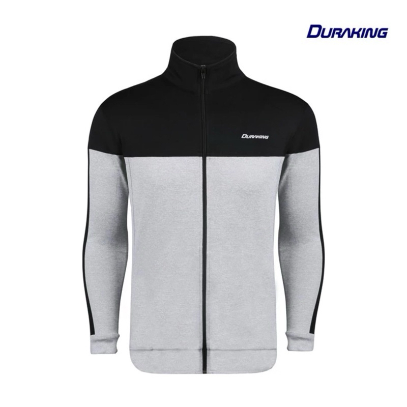 THRIFT JACKET GYM RUNNING TRACKTOP DURAKING HITAM ABU
