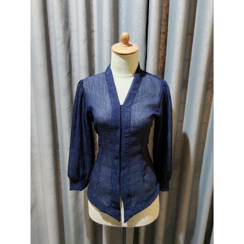 kebaya jadi/ kebaya bali/kebaya wisuda bahan sifon cref kringkle lengan balon