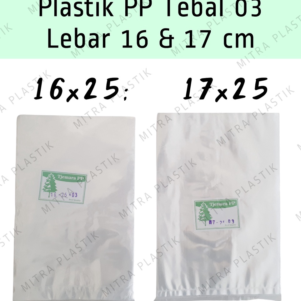 

Promo Mingguan Plastik PP Lebar 16 17 Tebal 3 16x25 17x25 Kantong Plastik Bening Transparan