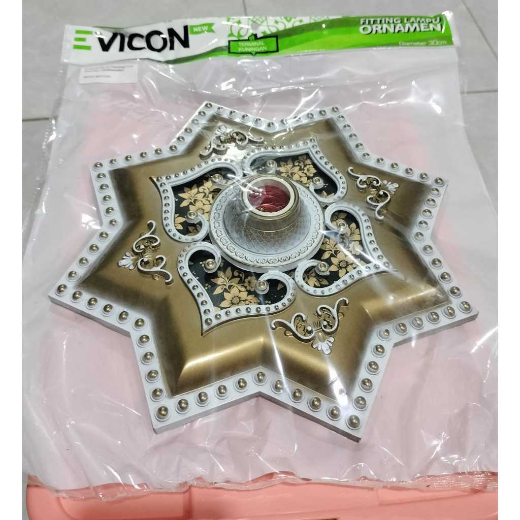 Fitting hias lampu plafon 30x30 Fiting lampu Ornamen Plafon Hias PVC/GRC Fitting