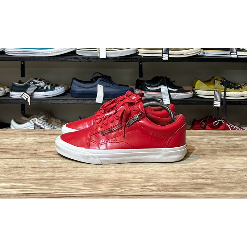 Vans Os Red Leather Zipper