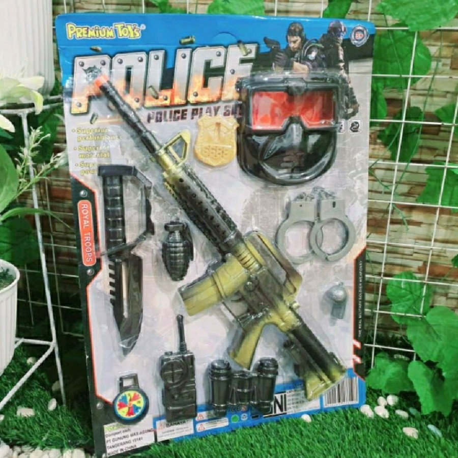 Mainan set tembakan tameng SWAT police anak laki laki - mainan set polisi