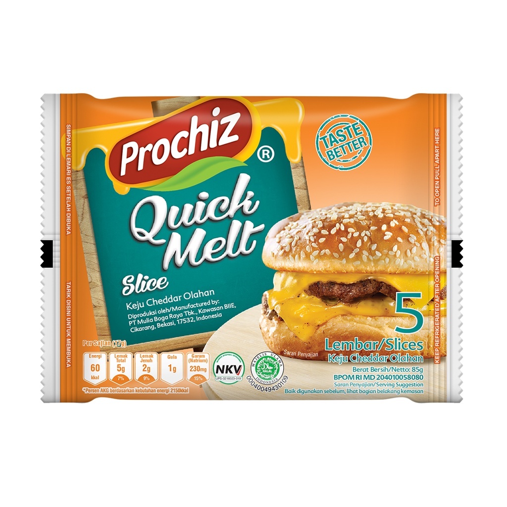 

Prochiz Quick Melt Keju SLICE lembaran isi 5