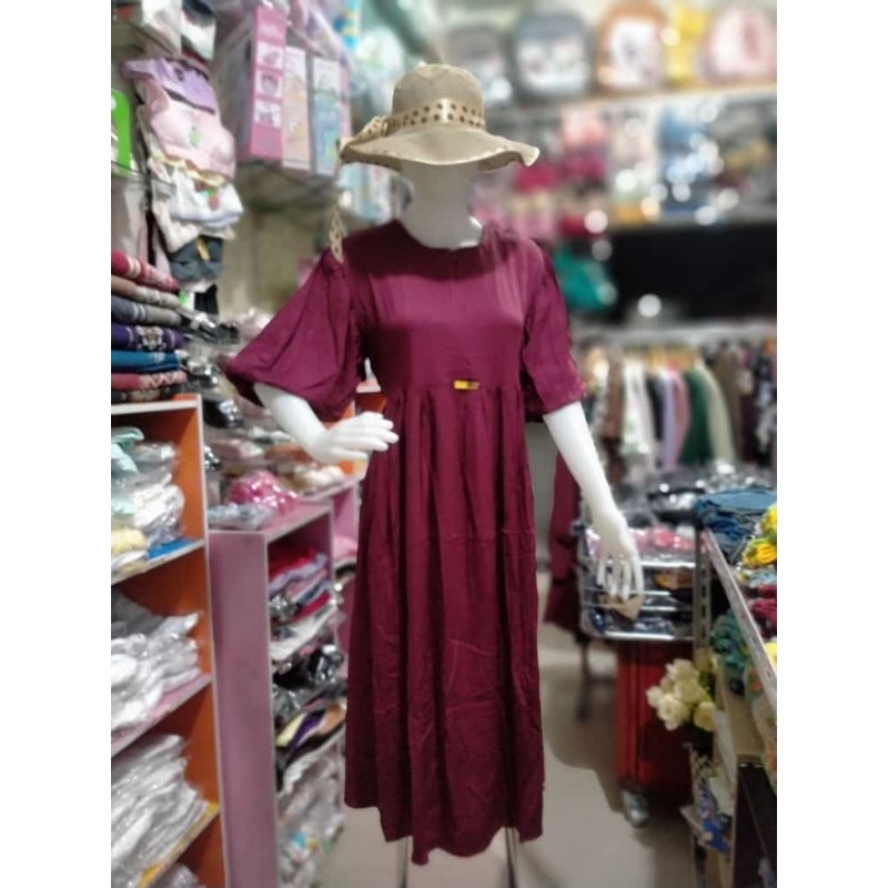 daster zaara batik lengan balon model safa polos