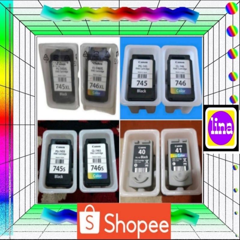 PAKETAN TINTA CARTRIDGE CANON 745XL/746XL 745/746 745s/745s 40/41 KOSONGAN DARI ORI