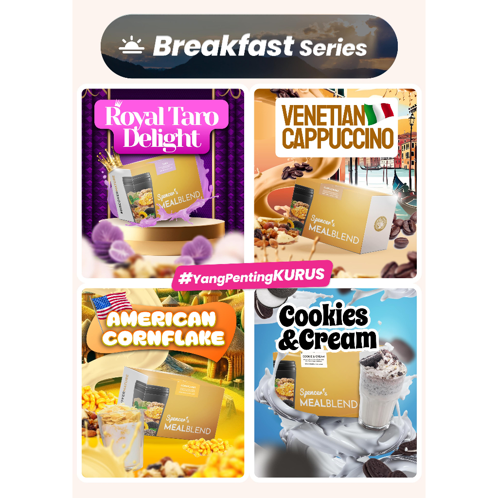 

PAKET PROMO!!! SPENCER'S MealBlend 4 BOX, VARIAN BEBAS, MEAL REPLACEMENT YANG BERNUTRISI