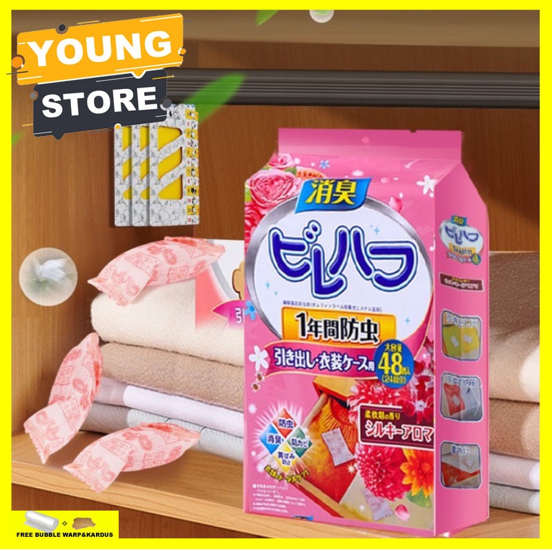 YS41 - ISI 48PCS KAPUR BARUS JEPANG LEMARI PAKAIAN / KAPUR ANTI JAMUR / KAMPER PEWANGI / PENGHARUM L